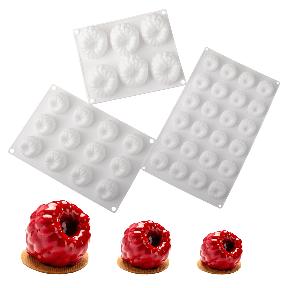 Kitchen Appliances Baking - 6/12/24-Cell Raspberry Design Food Grade Silicone