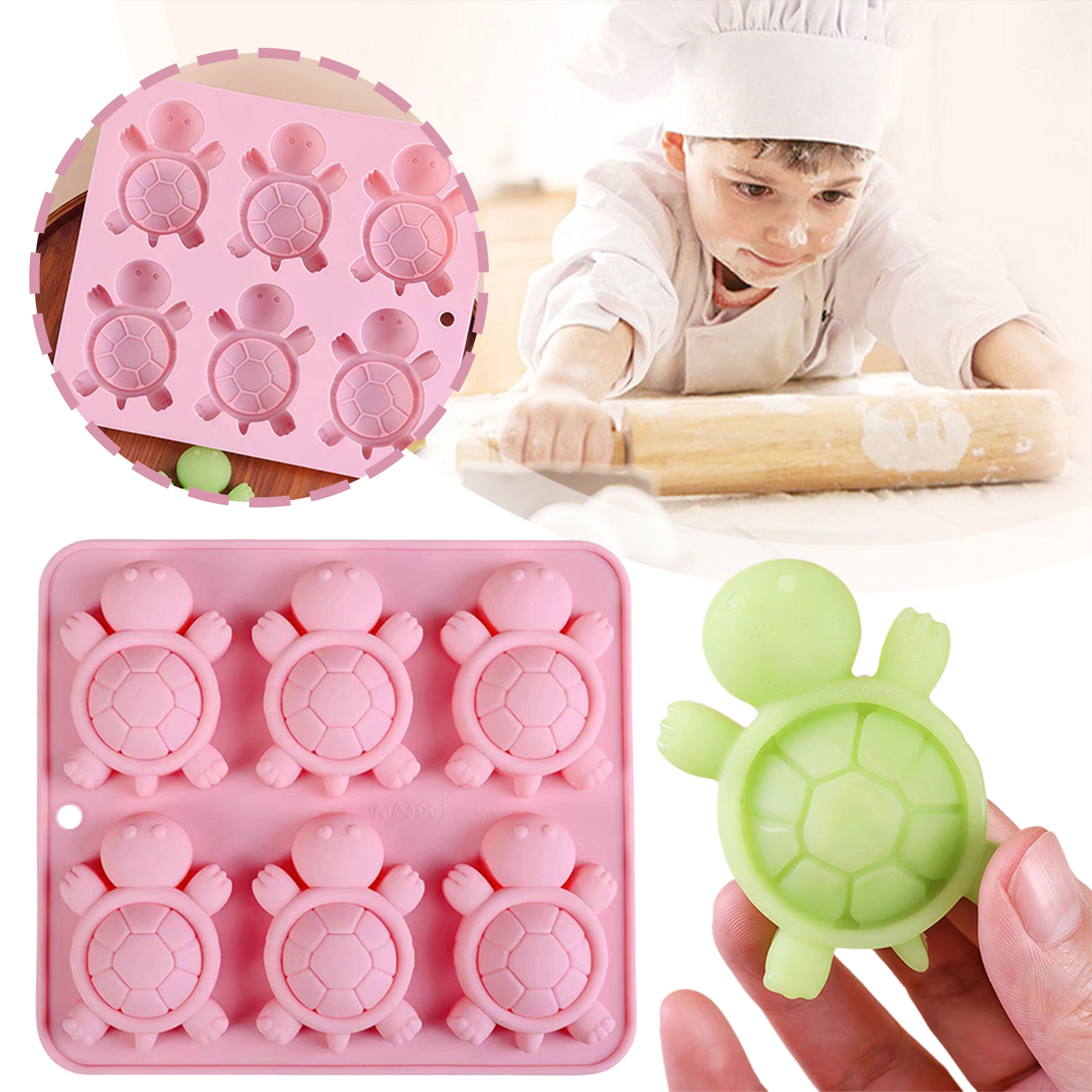 Kitchen Appliances Baking - Turtles Ice Tray 3D Tortoises Sea