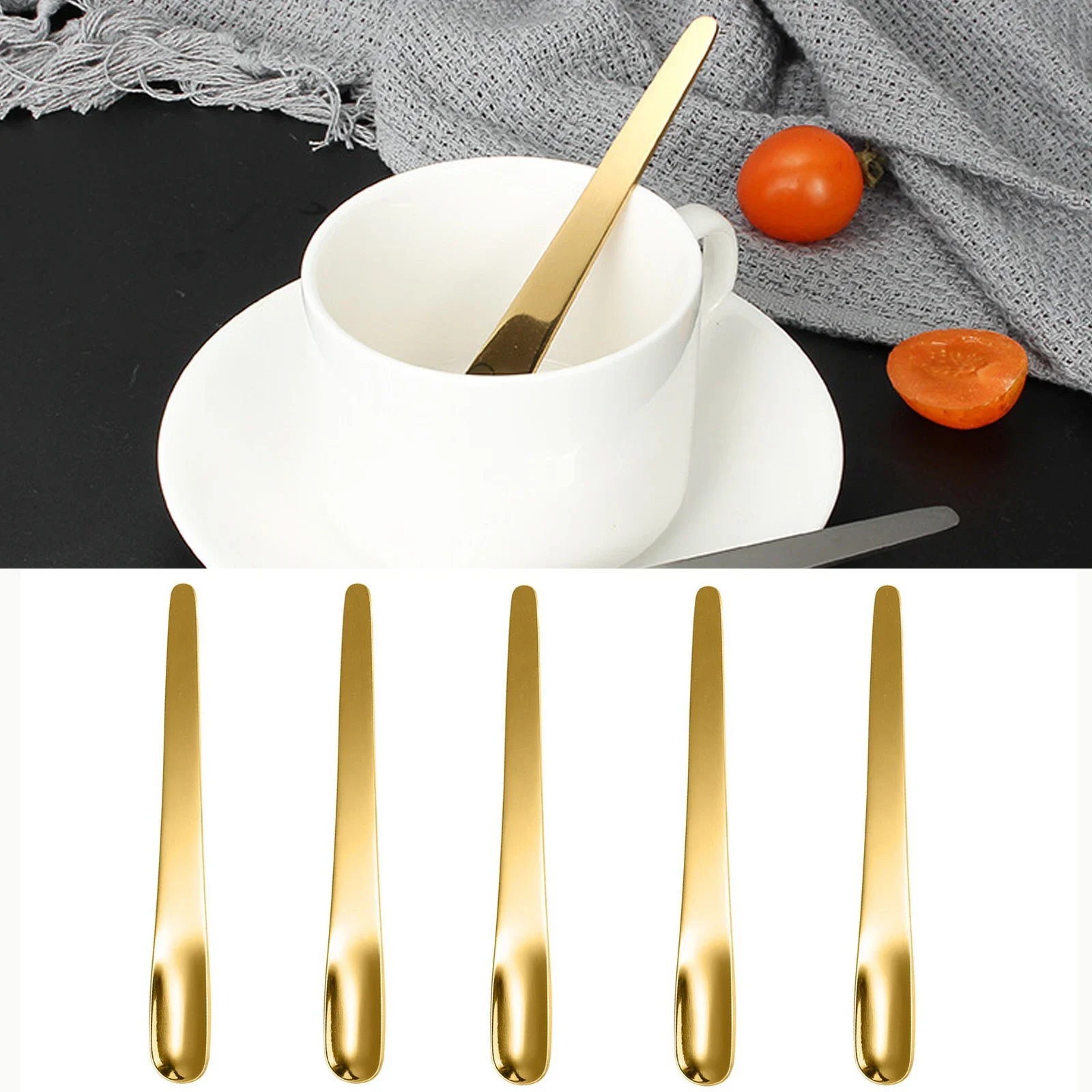 Kitchen Appliances Integrated - 5PCS Coffee Spoon Stainless Steel Flat