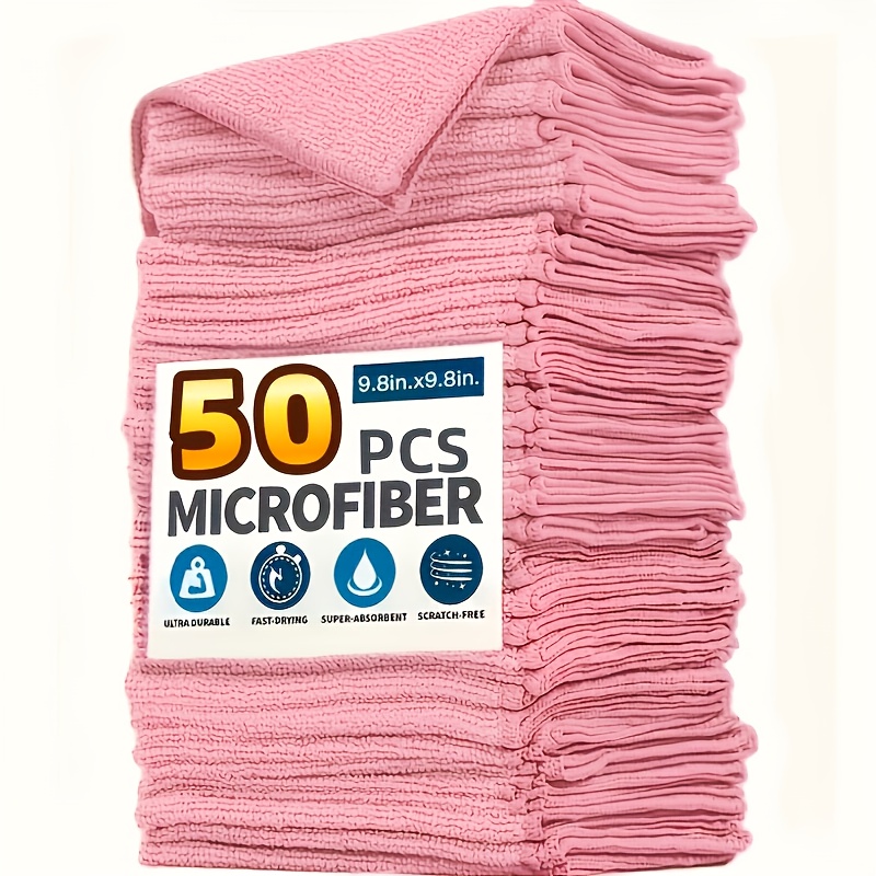 Kitchen Appliances And Utensils - 1-50Pcs Light Pink Microfiber Kitchen Towels