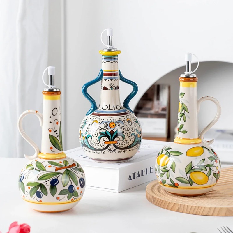 Kitchen Appliances And Utensils - Ceramic Oil Bottle Soy Sauce Bottle